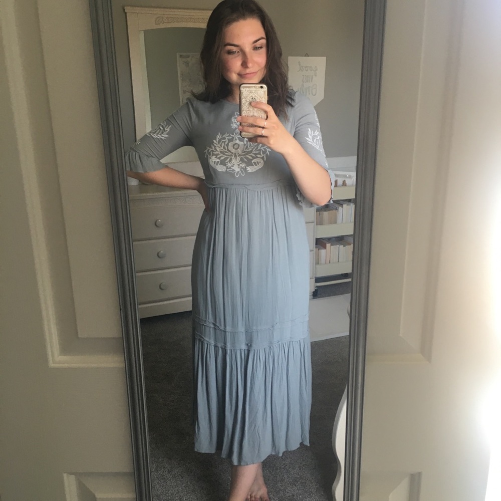 Tea N Rose Sage Green Midi Dress